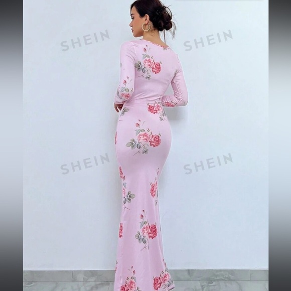 SHEIN Floral Sweetheart bodycon dress - Picture 4 of 7